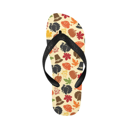 Thanksgiving Print Design LKS303 Flip Flops