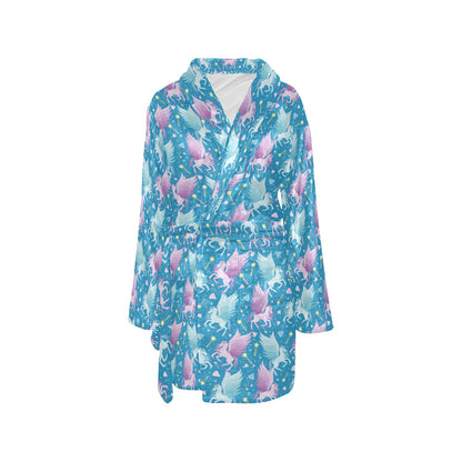 Pegasus Pattern Print Design 04 Women's Fleece Robe