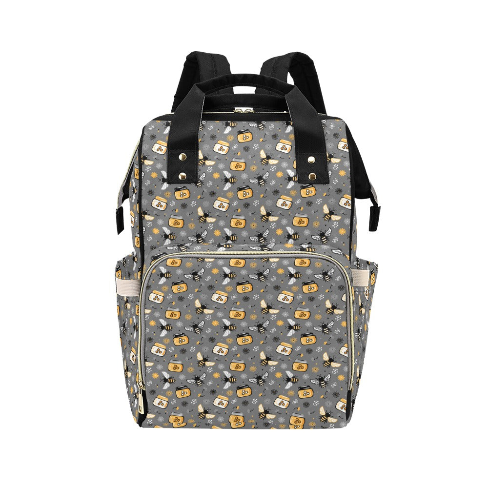 Honey Bee Print Design LKS301 Diaper Bag Backpack