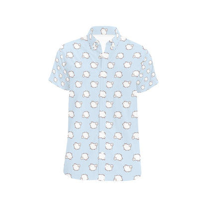 Samoyeds Print Design LKS301 Men Short Sleeve Button Up Shirt