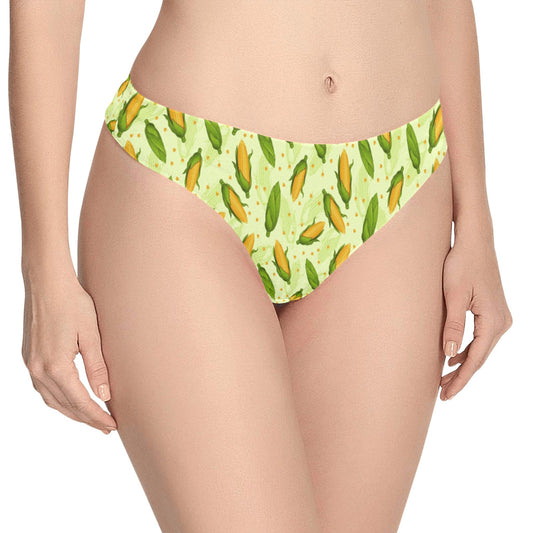 Agricultural Fresh Corn cob Print Pattern Women's Thongs