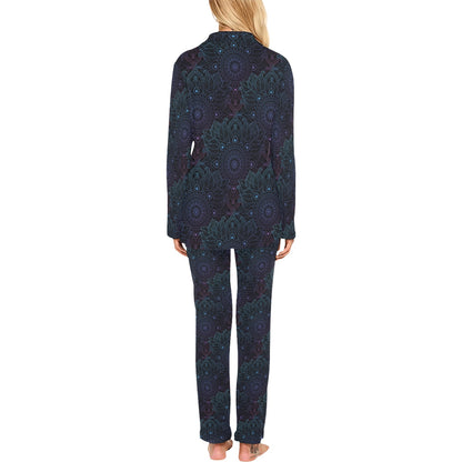 Boho Floral Mandala Women's Long Pajama Set