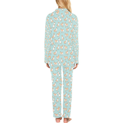 Shiba Inu Print Design LKS304 Women's Long Pajama Set