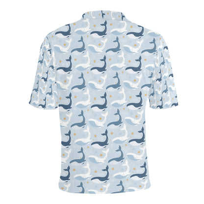 Whale Print Design LKS305 Men Polo Shirt