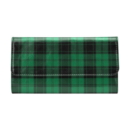 Tartan Green Print Design LKS302 Women's Trifold Wallet