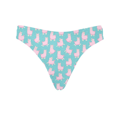 Alpaca Cartoon Design Themed Print Women's Thongs