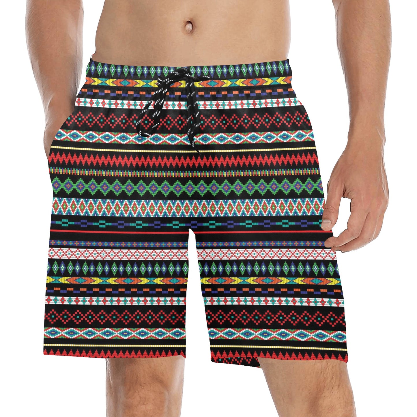 Southwest Pattern Print Design LKS302 Men's Swim Trunks Beach Shorts