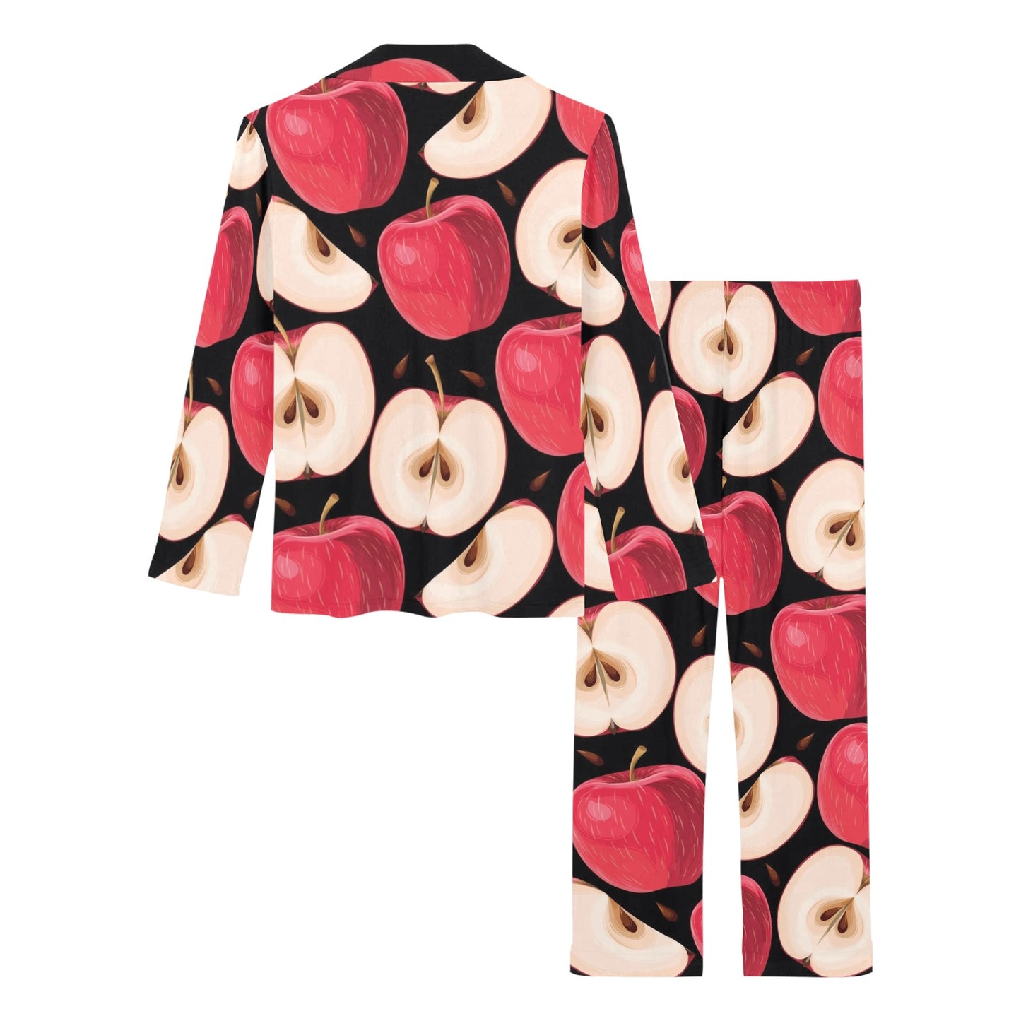 Apple Pattern Print Design AP02 Women's Long Pajama Set
