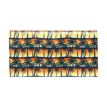Palm Tree Sunset Design Print Women's Trifold Wallet