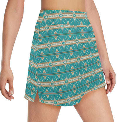 Southwest Native Design Themed Print 17" Golf & Pickleball Skort with Pockets