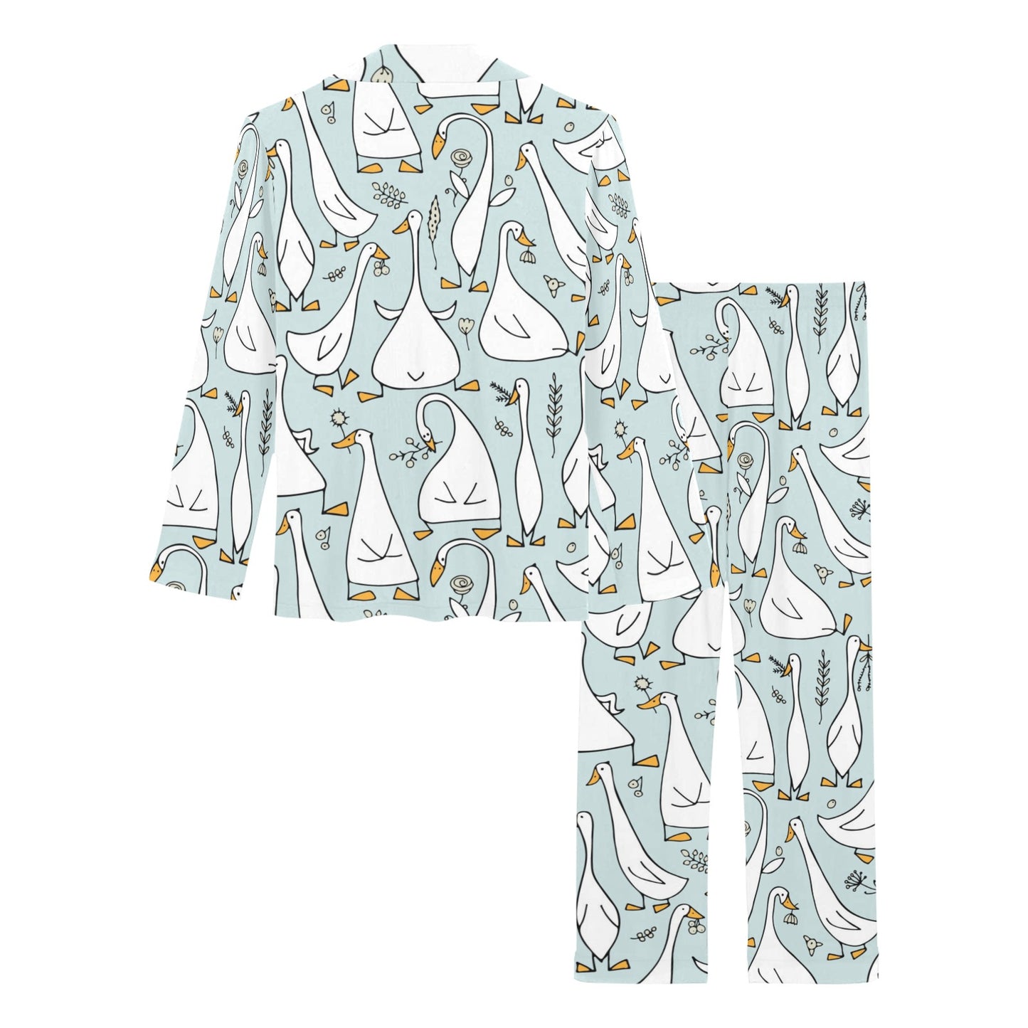 Goose Pattern Print Design 03 Women's Long Pajama Set