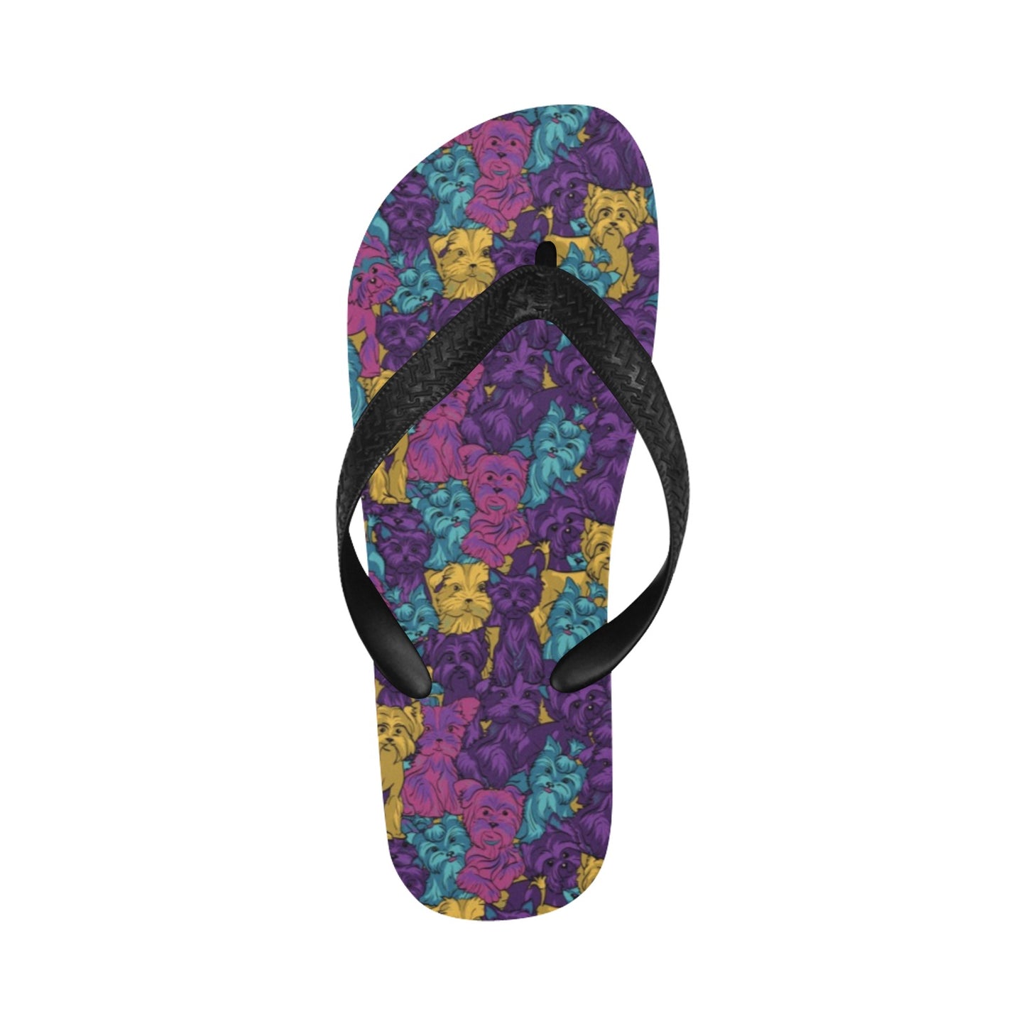 Yorkshire Terriers Print Design LKS3010 Flip Flops