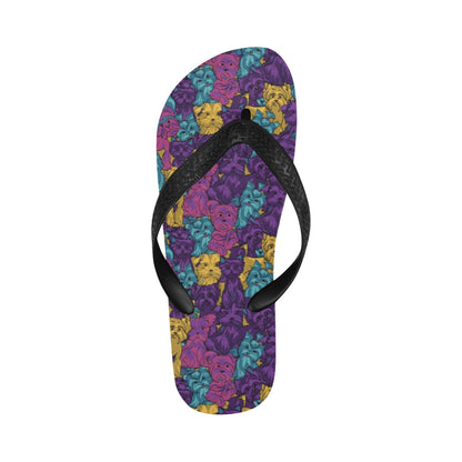 Yorkshire Terriers Print Design LKS3010 Flip Flops