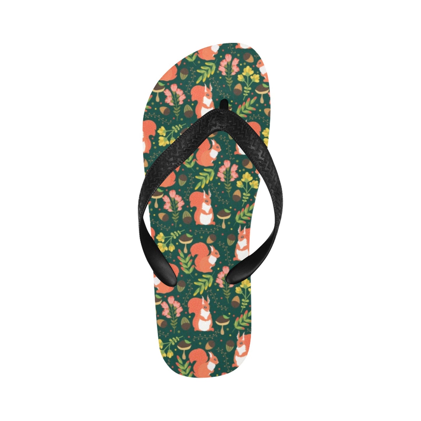 Squirrel Print Design LKS302 Flip Flops