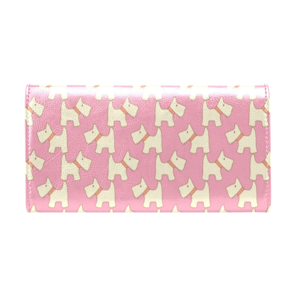 Scottish Terriers Print Design LKS306 Women's Trifold Wallet