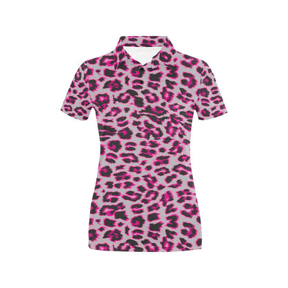 Leopard Pattern Print Design 02 Women's Polo Shirt