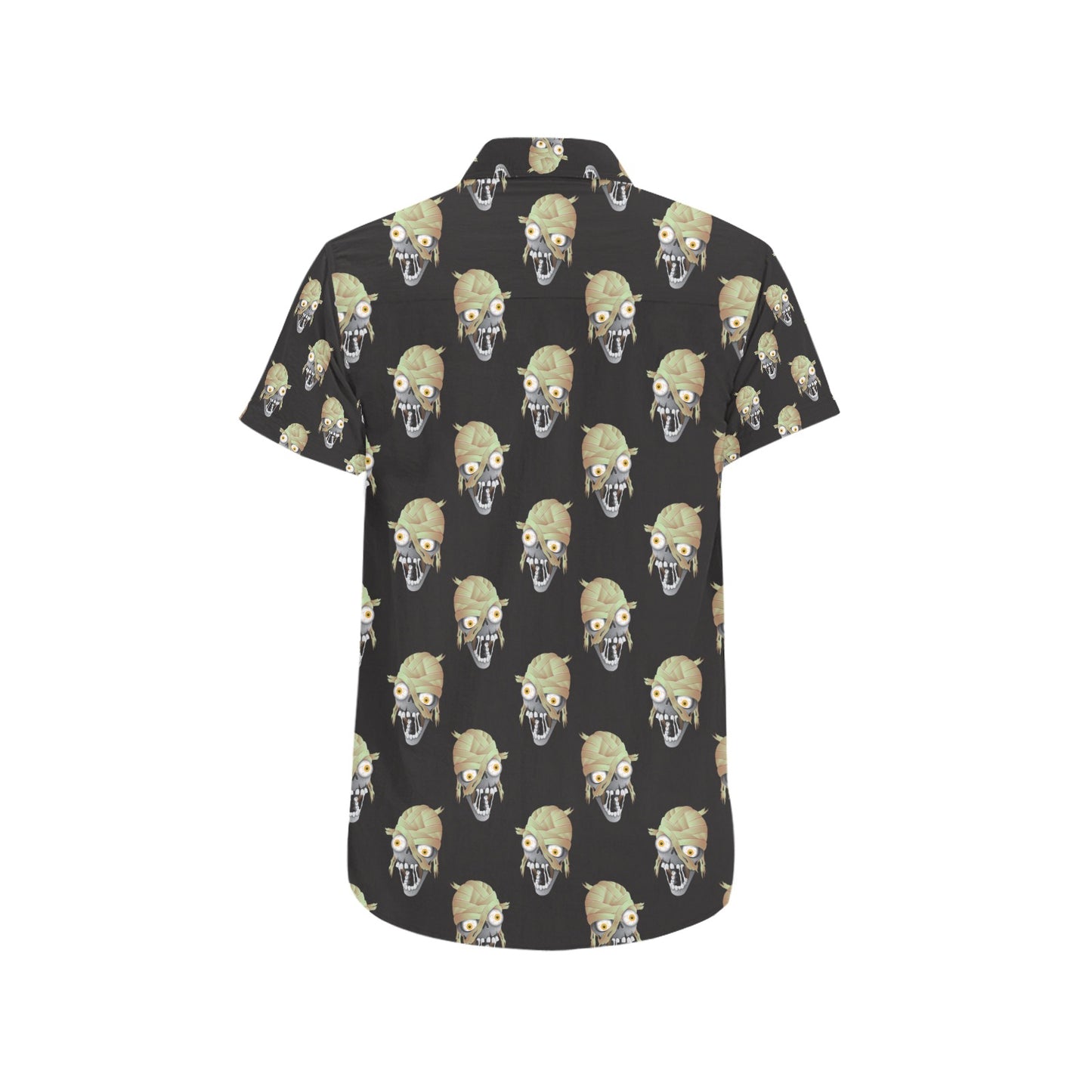 Mummy Print Design LKS304 Men Short Sleeve Button Up Shirt