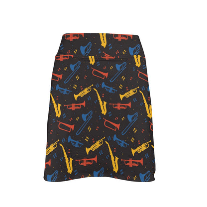 Saxophone Print Design LKS407 17" Golf & Pickleball Skort with Pockets