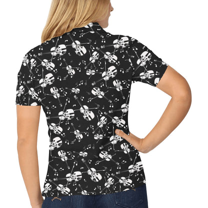 Violin Print Design LKS404 Women's Polo Shirt