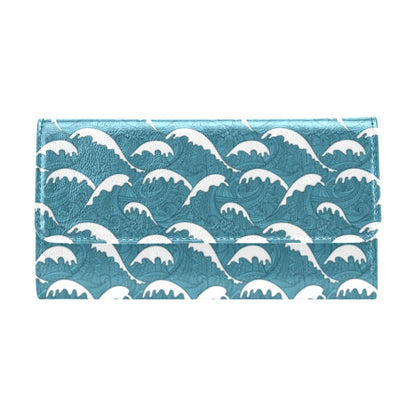 Surf Wave Tribal Design Women's Trifold Wallet