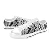 Samoan Tattoo Style Print Design LKS307 Women's White Low Top Shoes