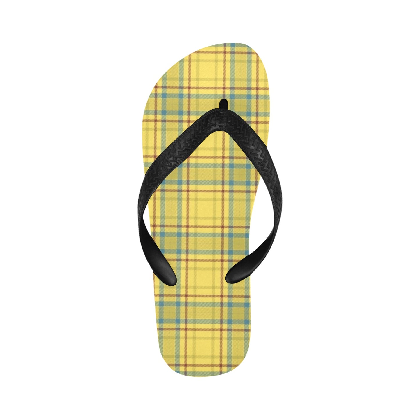 Tartan Yellow Print Design LKS301 Flip Flops