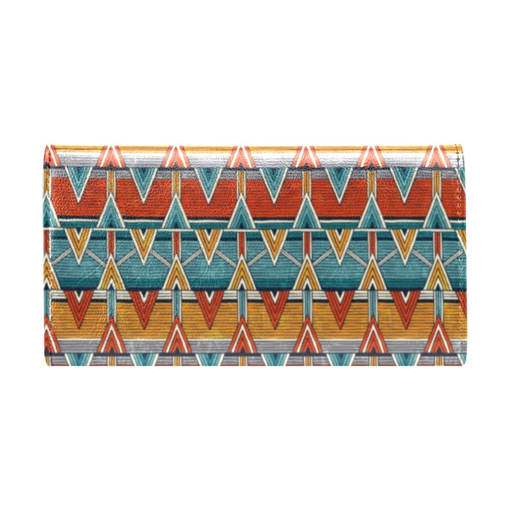 Kente Print African Design Themed Women's Trifold Wallet