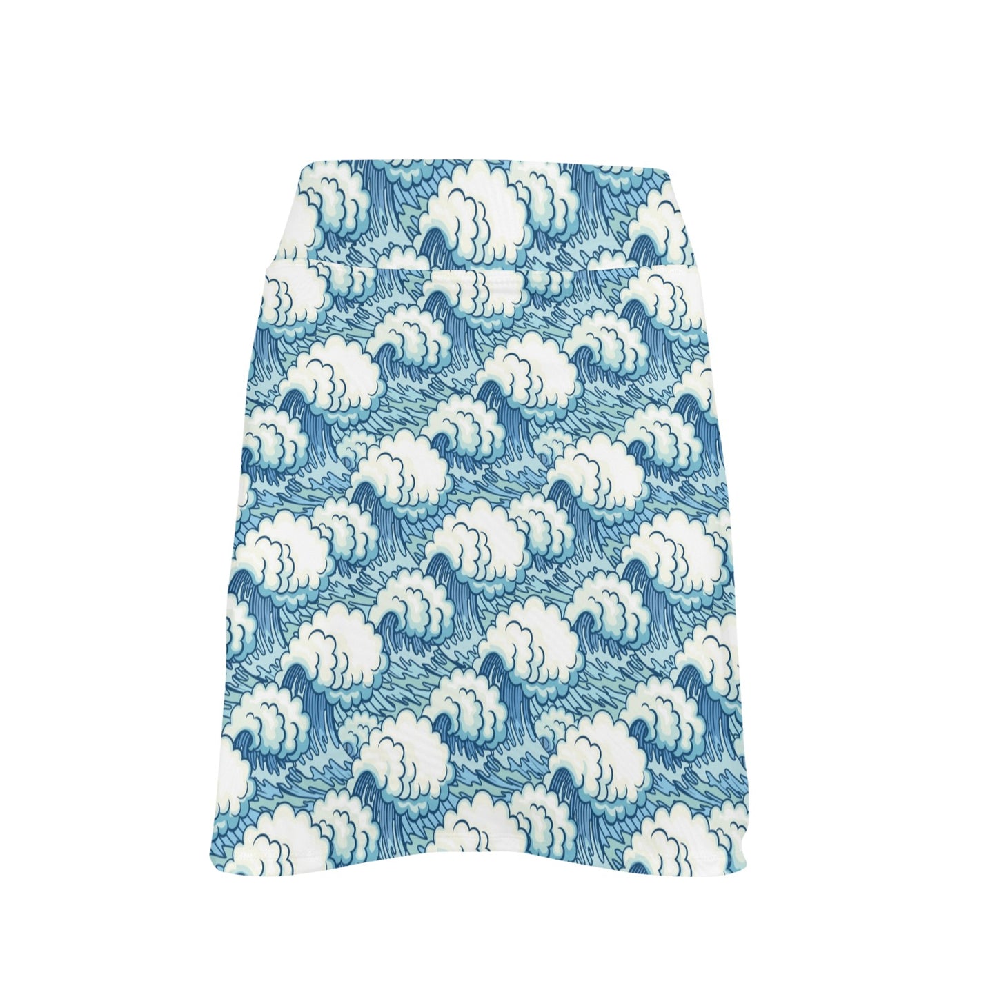 Wave Japan Style Print Design LKS304 17" Golf & Pickleball Skort with Pockets