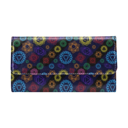 Chakra Colorful Print Pattern Women's Trifold Wallet