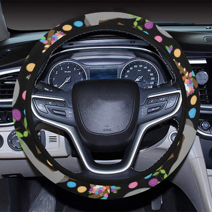 Sloth Print Design LKS306 Steering Wheel Cover with Elastic Edge