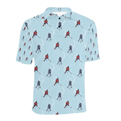 Hockey Player Print Design LKS302 Men Polo Shirt