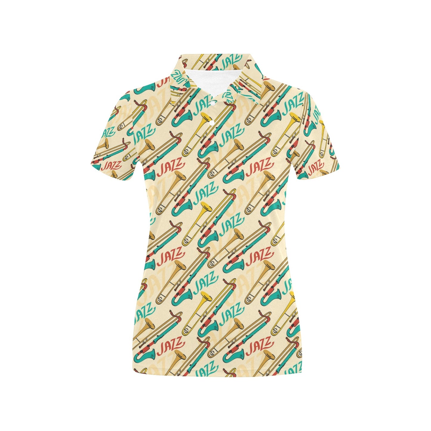 Trombone Pattern Print Design 03 Women's Polo Shirt