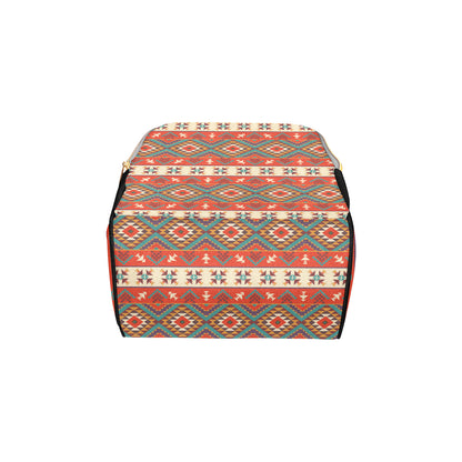 Aztec Red Print Pattern Diaper Bag Backpack