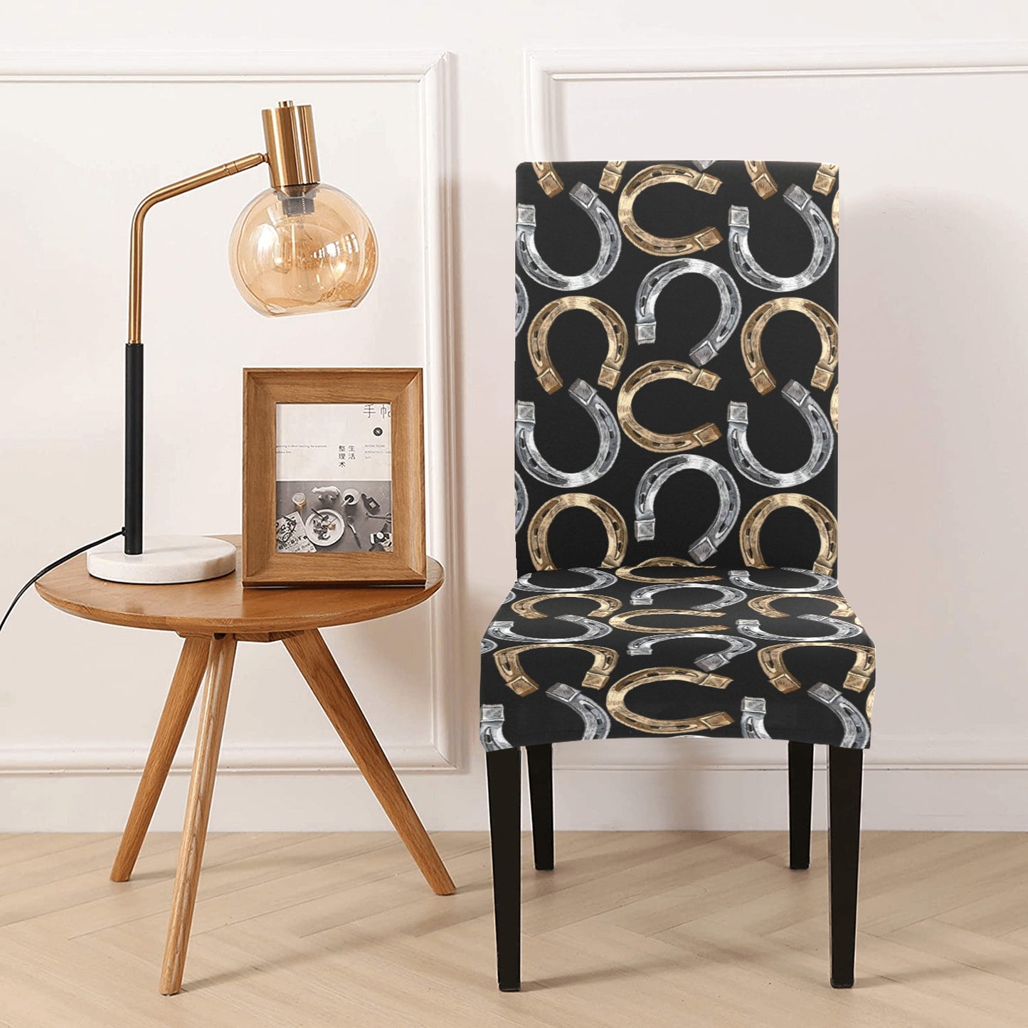 Horseshoe Print Design LKS305 Dining Chair Slipcover