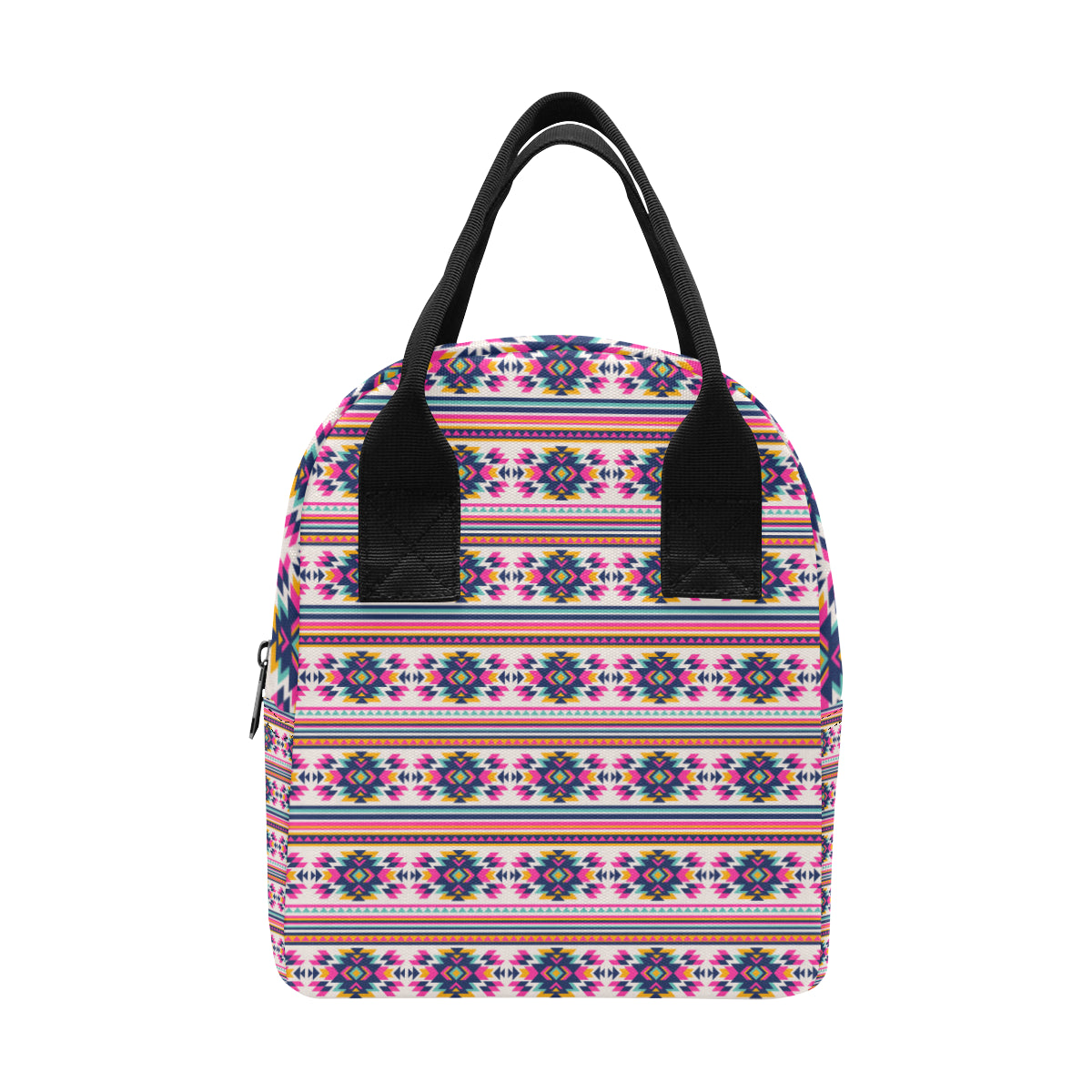 Indian Navajo Neon Themed Design Print Insulated Lunch Bag