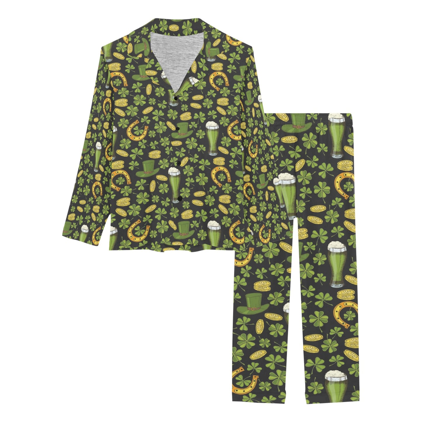 St Patricks Day Print Design LKS307 Women's Long Pajama Set