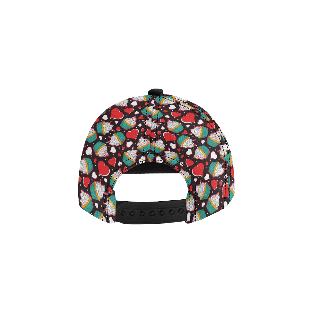 Cupcakes Heart Print Pattern Snapback Cap