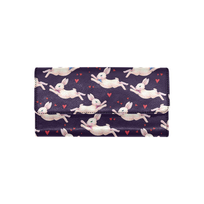 Rabbit Pattern Print Design RB016 Women's Trifold Wallet