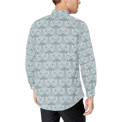 Walrus Print Design LKS402 Men's Long Sleeve Dress Shirt