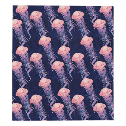 Jellyfish Pattern Print Design 03 Premium Quilt