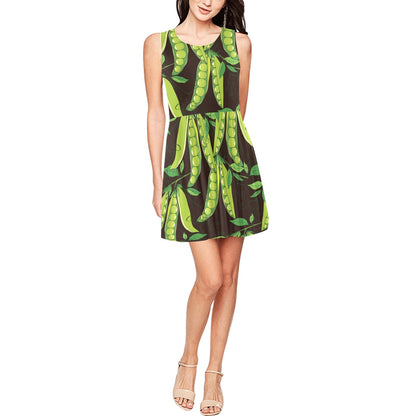 Peas Pattern Print Design A03 Sleeveless Dress