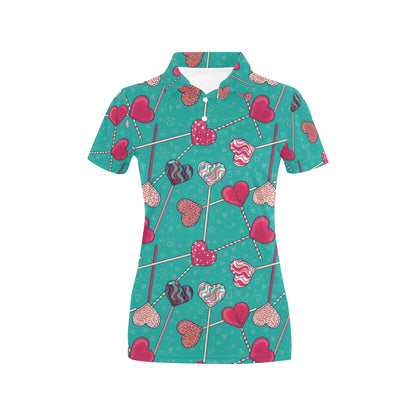 Lollipop Pattern Print Design LL01 Women's Polo Shirt