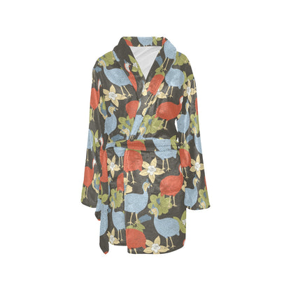 Guinea Fowl Pattern Print Design 02 Women's Fleece Robe