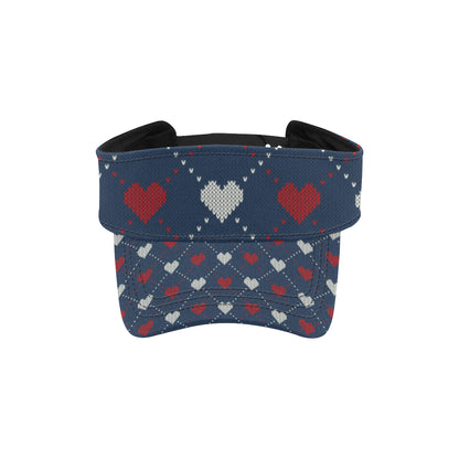 Heart Knit Pattern Print Design HE05 Unisex Sun Visor