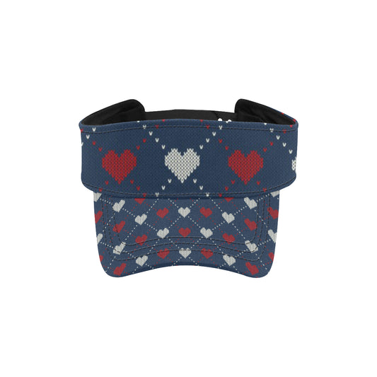 Heart Knit Pattern Print Design HE05 Unisex Sun Visor