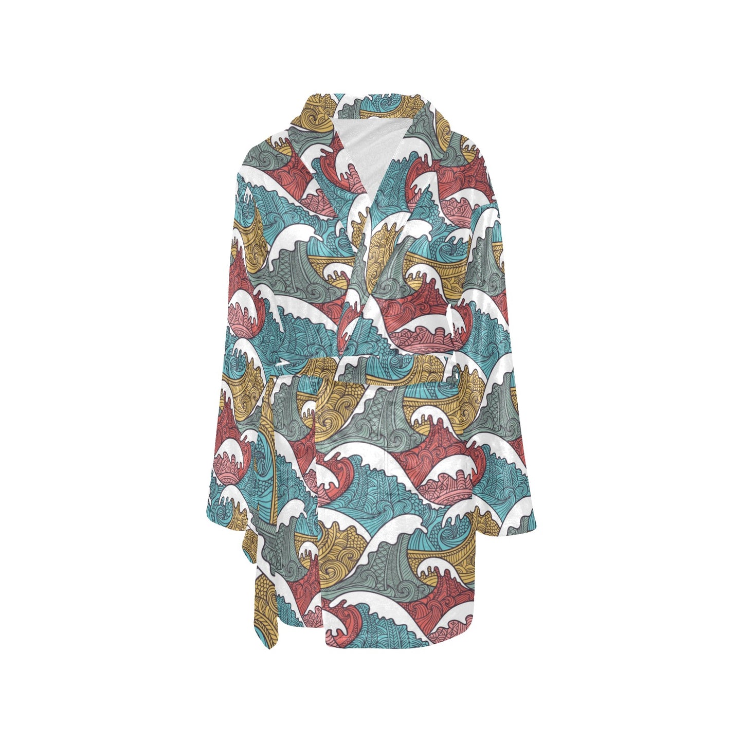 Tribal Wave Pattern Print Women's Fleece Robe