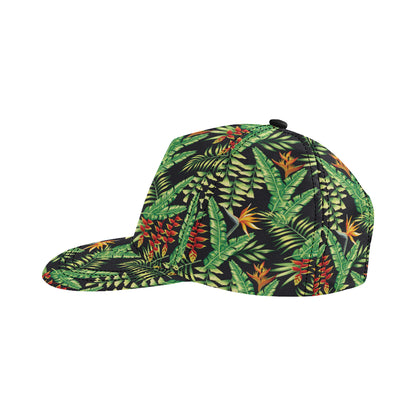 Hawaiian Flower Tropical Palm Leaves Snapback Cap