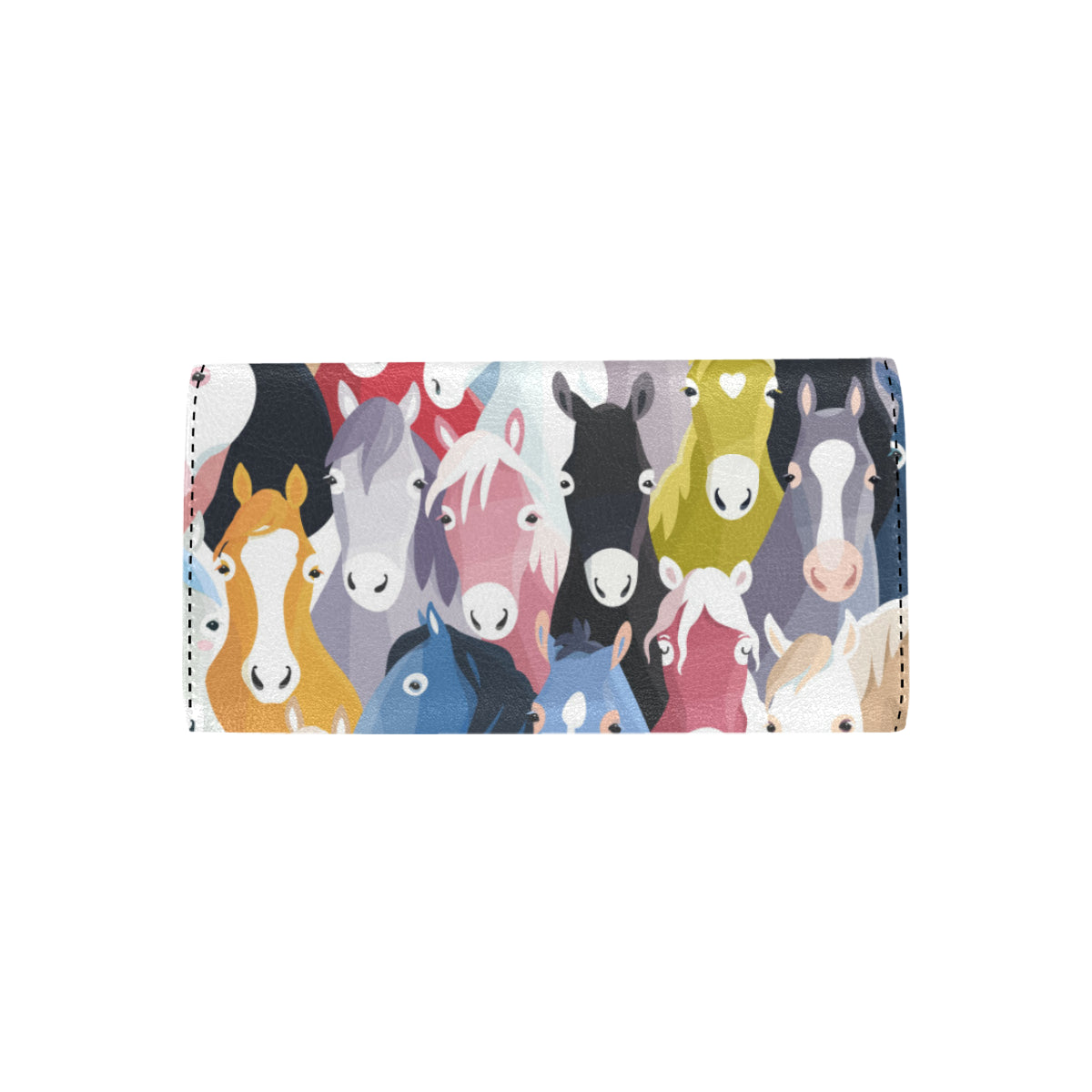 Colorful Horse Pattern Women's Trifold Wallet