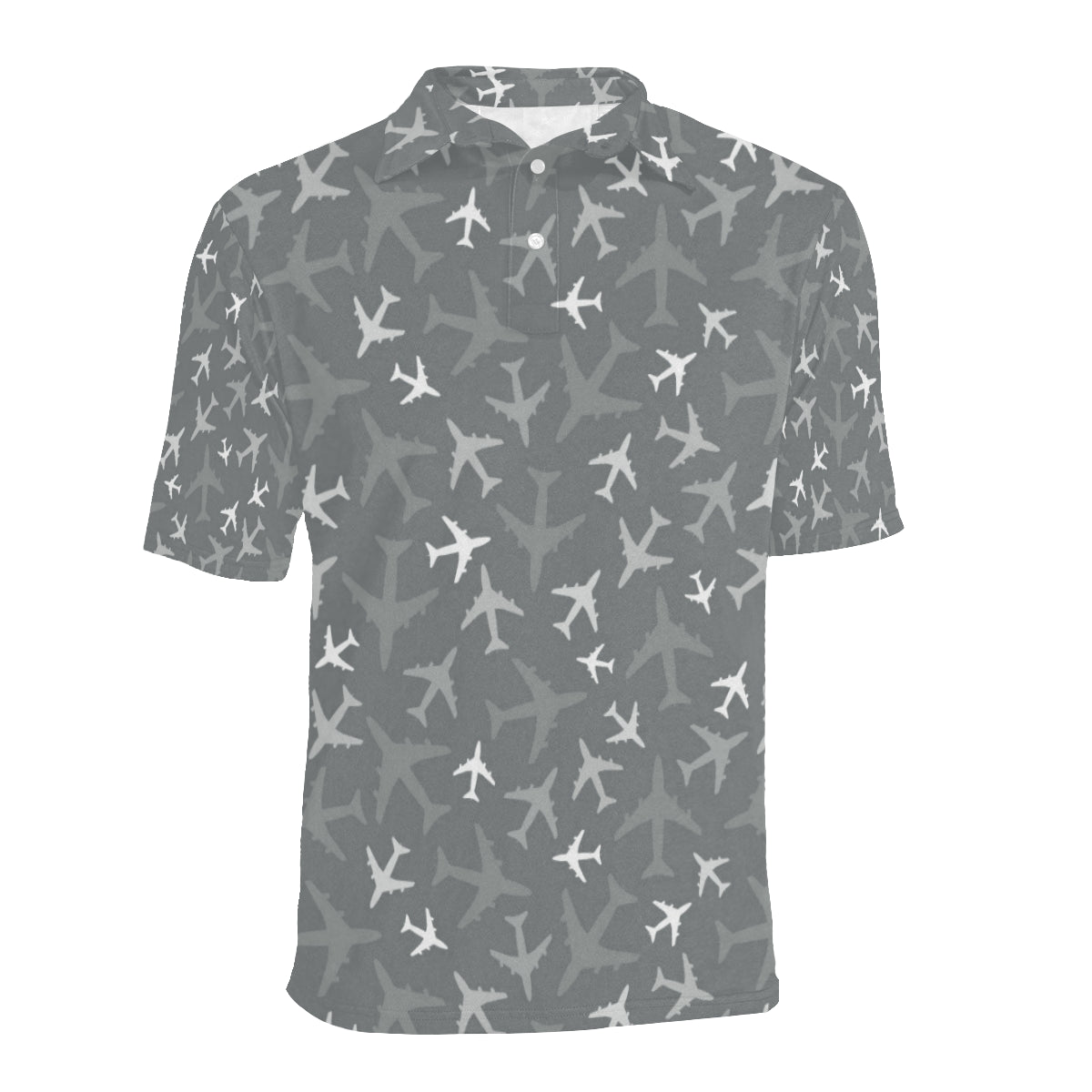 Airplane Pattern Print Design 02 Men Polo Shirt