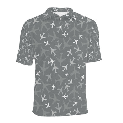 Airplane Pattern Print Design 02 Men Polo Shirt